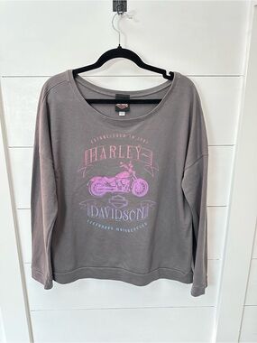Harley Davidson XL grey Salt Lake City cotton blend long sleeve top streetwear